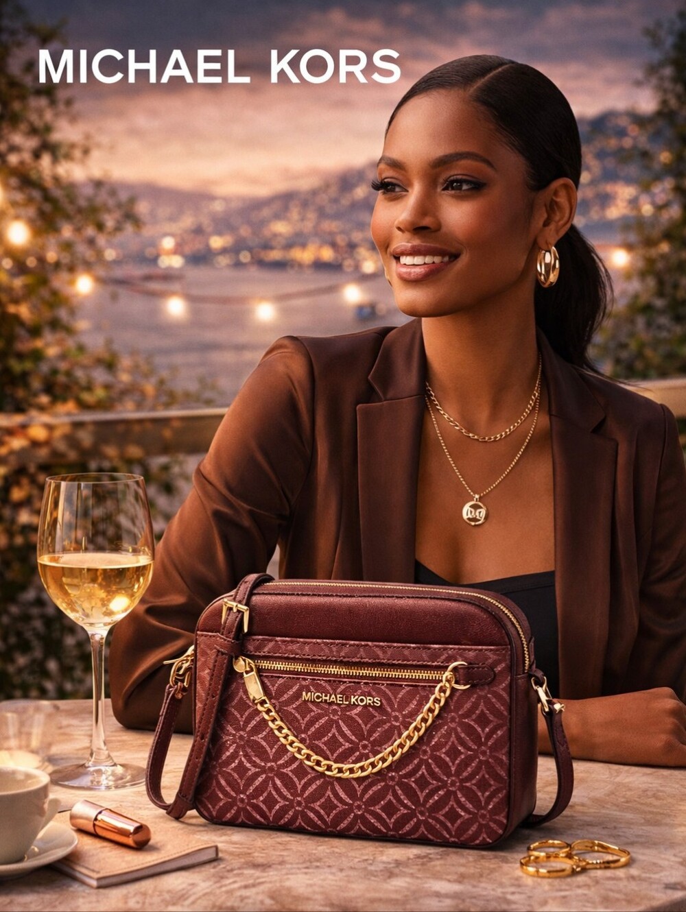 Jet Set Large Metallic Logo Jacquard Crossbody Bag - NEW - Picture 3 of 8